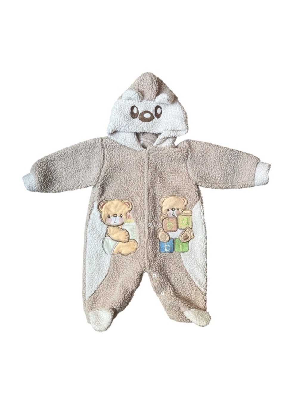 VINTAGE 90s PLAY BABY x PLAYBOY Unisex‎ Teddy Bear Sherpa Fleece Onesie